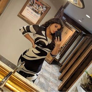 Black and white marble dress